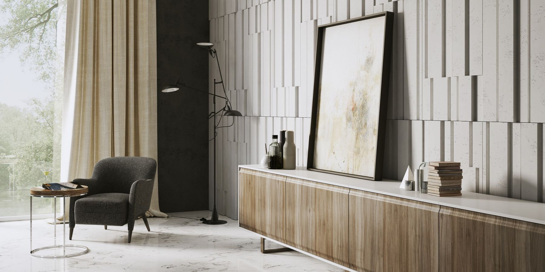 Concrete 3D Wall Panel ROOFTOPS